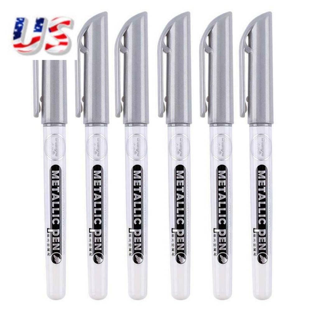 6-Pack Epoxy Resin Drawing Pens for Acrylic Paint Metallic Highlights Permanent Markers