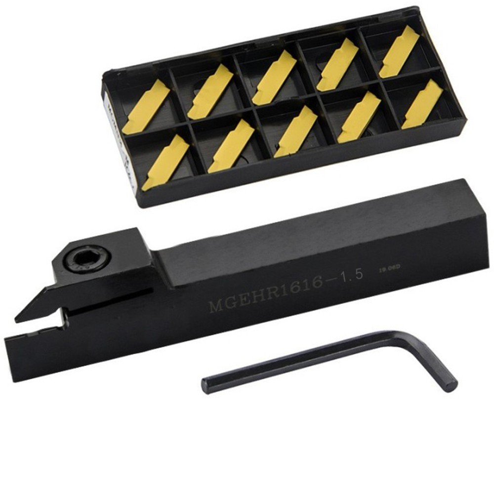 MGEHR1616-1.5 Lathe Cutter Grooving Tool Holder + 10PCS-MGMN150-G NC3020 INSERTS