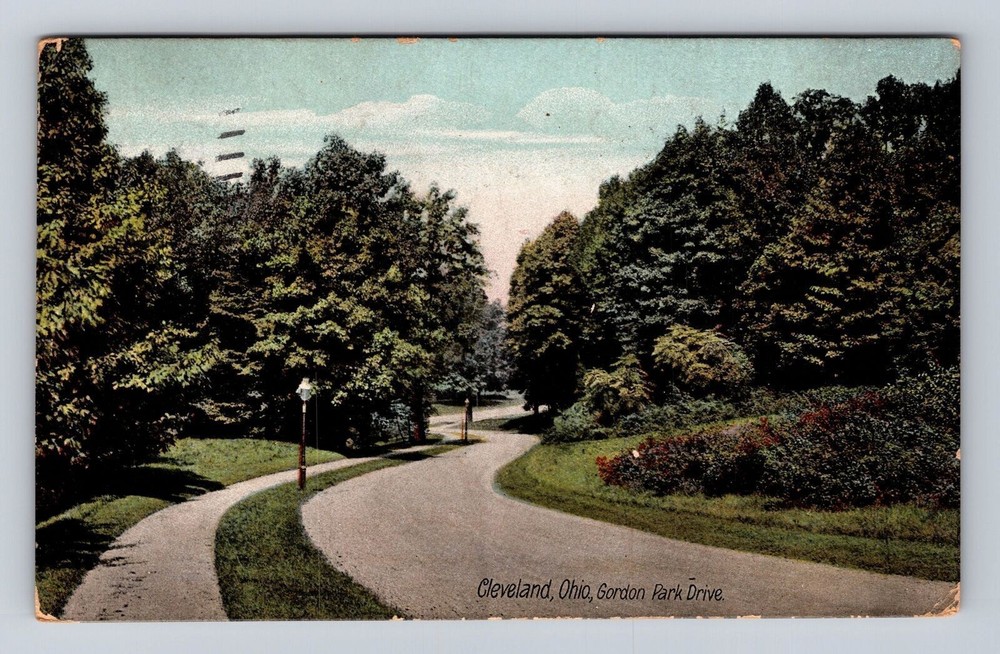Cleveland OH-Ohio, Gordon Park Drive, Antique, Vintage c1911 Souvenir Postcard