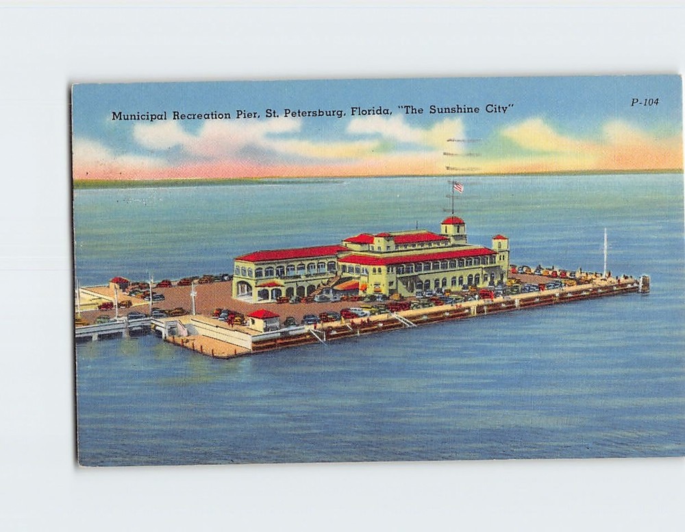 Postcard Municipal Recreation Pier St. Petersburg Florida US