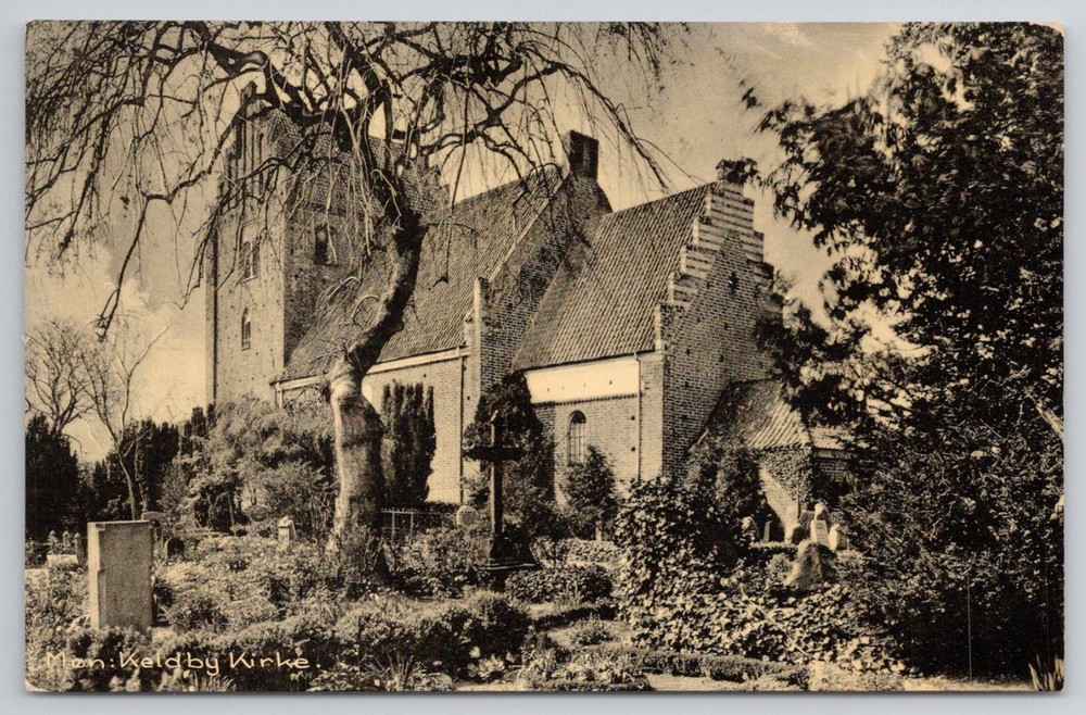 Keldby Kirke Church Møn Denmark Real Photo Postcard Johs. Rasmussen RPPC