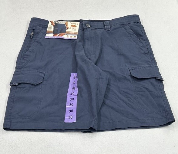Copper & Oak Men's Venture Ripstop Cargo Shorts, Blue, Size 30