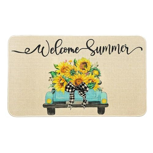 Summer Door Mat Welcome Summer Sunflower Doormat Welcome Truck Rug Indoor