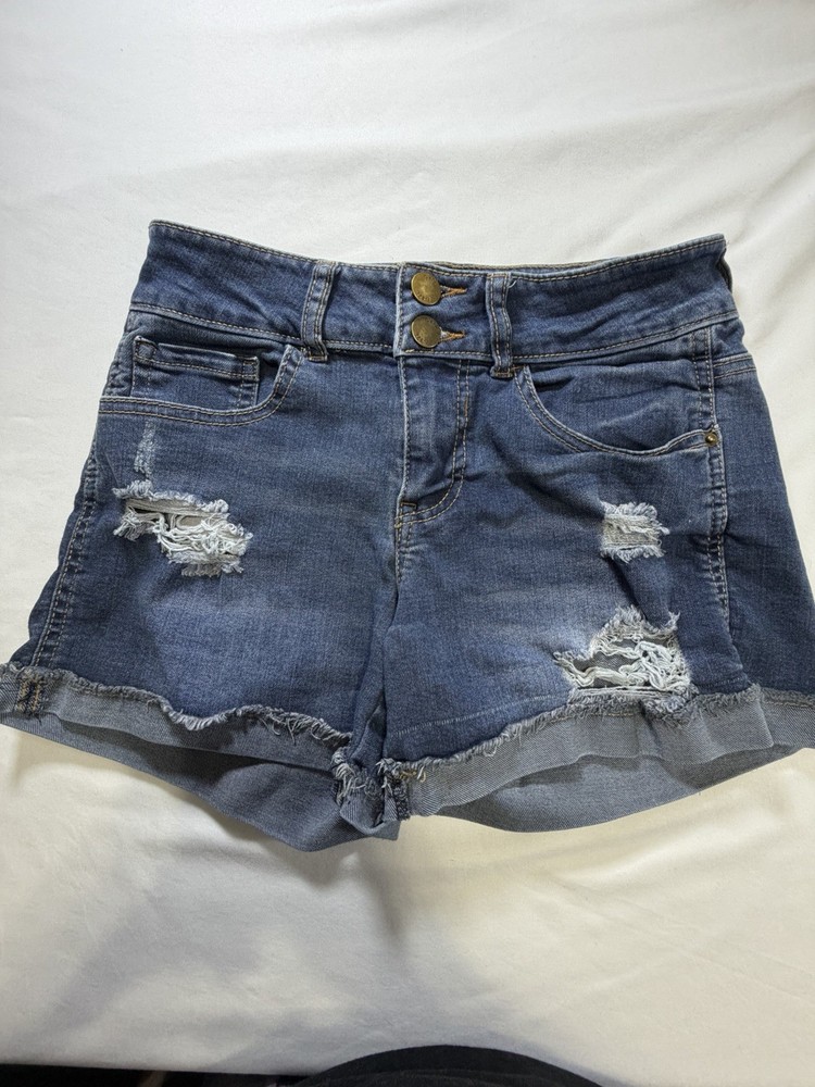 rue21 Cut Off Distressed Blue Denim Shorts Juniors Size 2