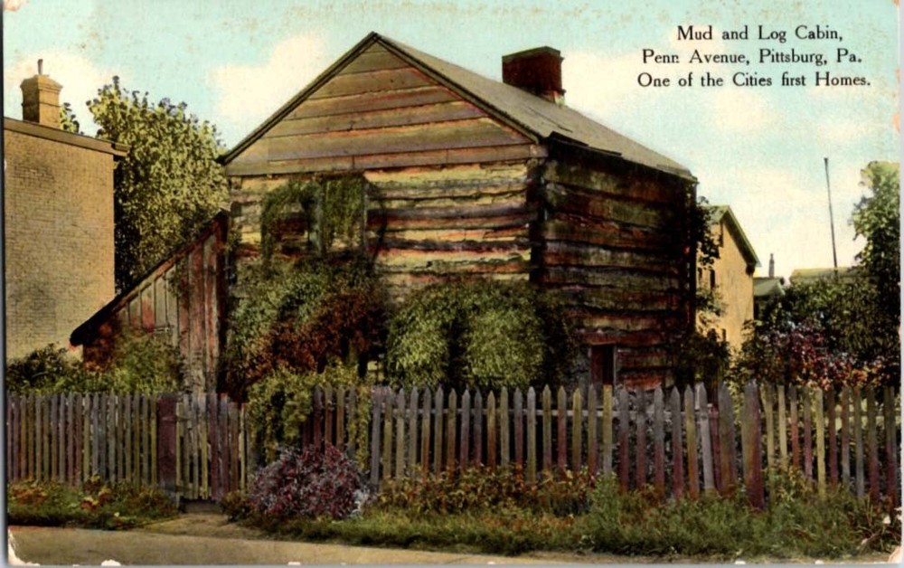 Divided-Back LOG CABIN ON PENN AVENUE Pittsburgh Pennsylvania PA m/14 BC0658