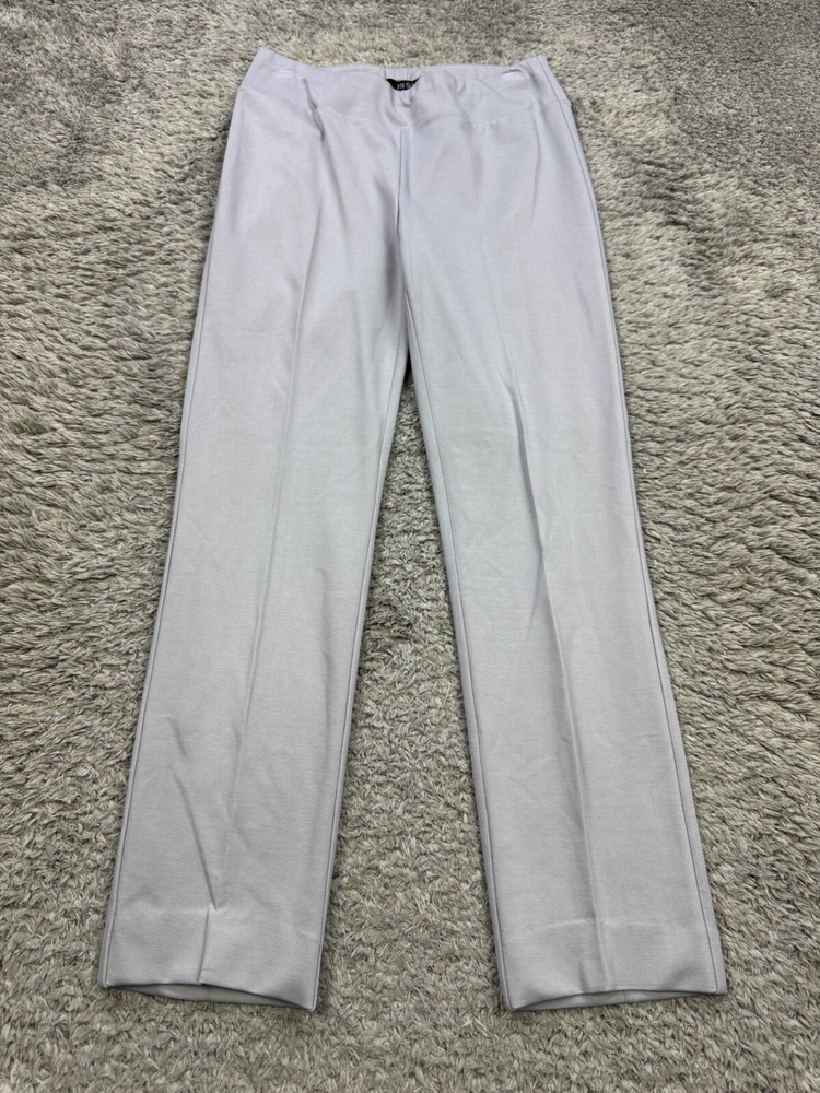 Insight Pants Women 4 Gray Ponte Knit Pull On Stretch High Rise Career Trousers