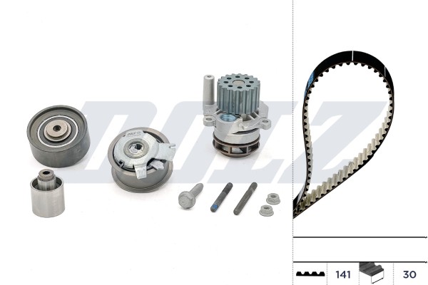 KD047 DOLZ Water Pump + Timing Belt Kit for Audi, Seat, Skoda, VW