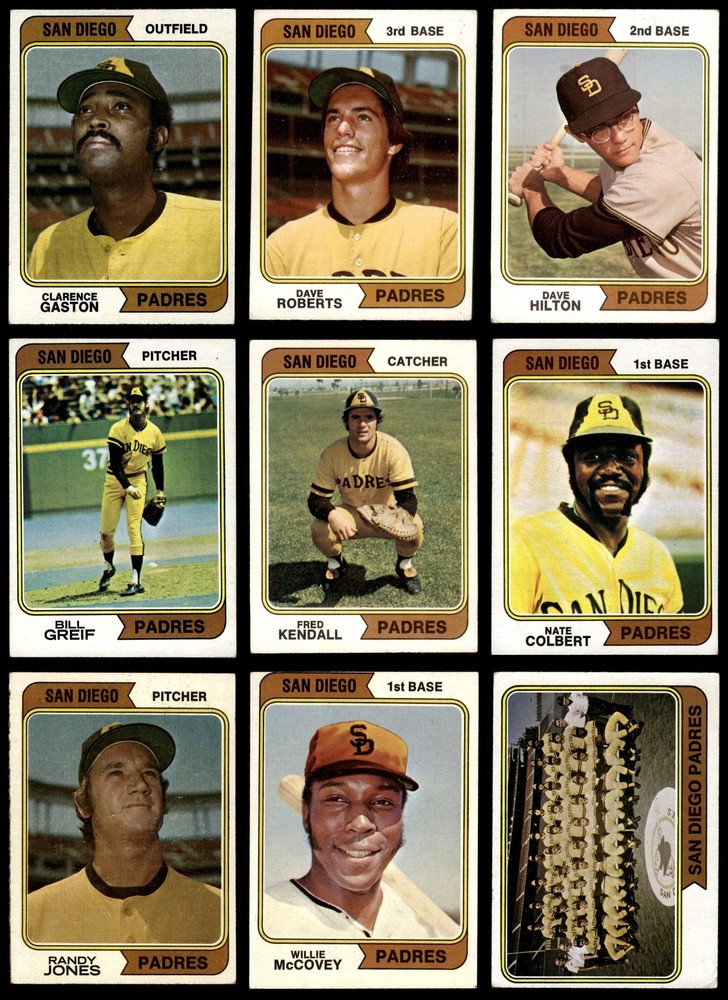 1974 Topps San Diego Padres Near Team Set 3.5 - VG+ 7179106 (24 / 27 cards)