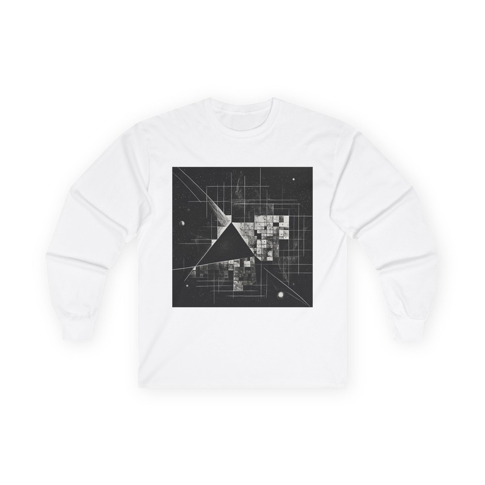 Geometric Abstract Art Graphic Print Tee Shirt Long Sleeve Crewneck Gift LS NEW-image