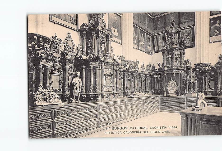 Postcard Catedral Sacristia Vieja Artistica Cajoneria Burgos Spain
