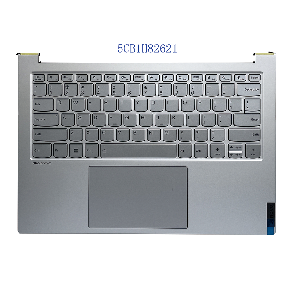 For Lenovo IdeaPad Slim 7 14IAP7 Palmrest Backlit Keyboard 5CB1H82621 Cloud Grey