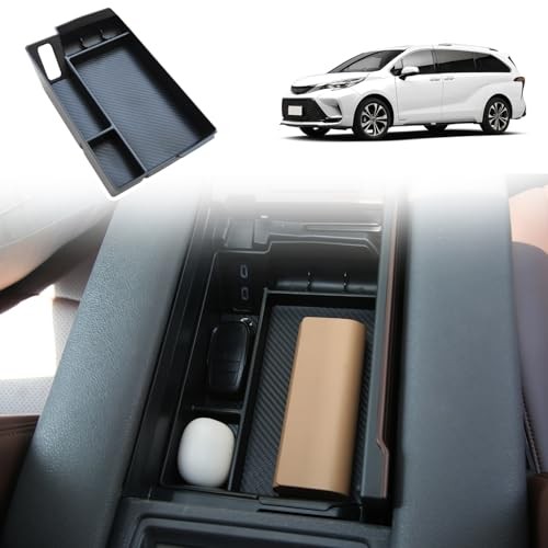 Center Console Organizer Tray Compatible with 2021-2025 Toyota Sienna Armrest Bo
