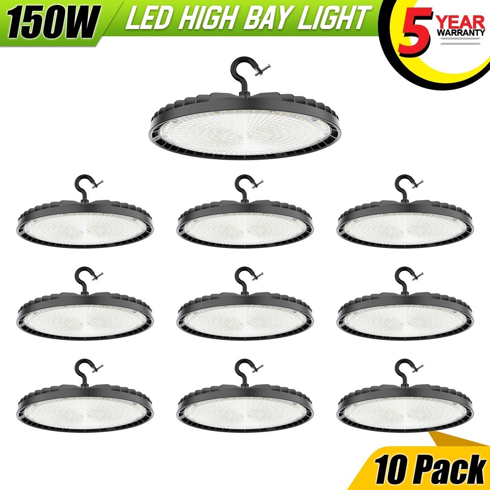 10 PCS 150W UFO Led High Bay Light Warehouse Factory Commercial Lighting 5000K