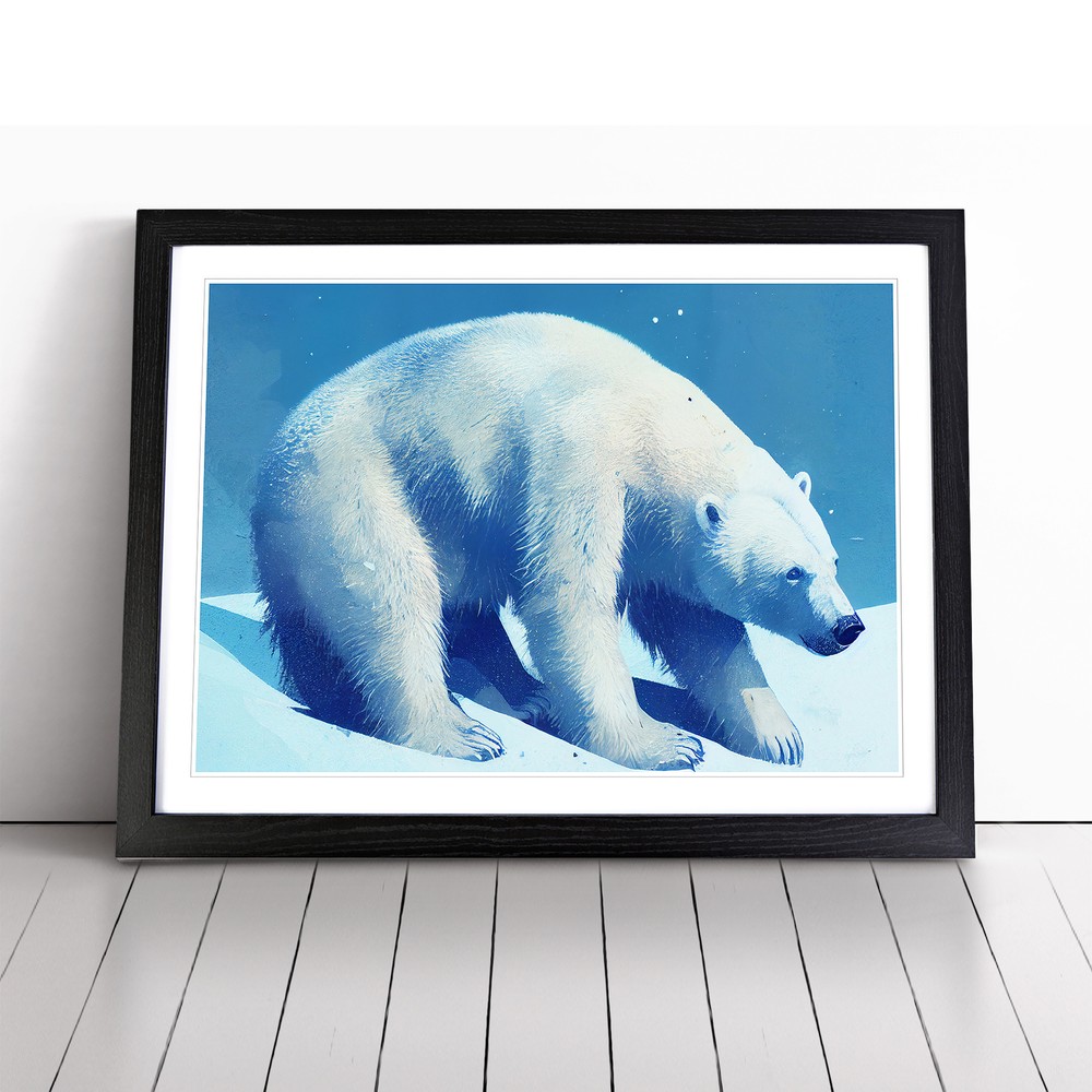Polar Bear Wall Art Framed Canvas Print Living Room Decor Vol 1