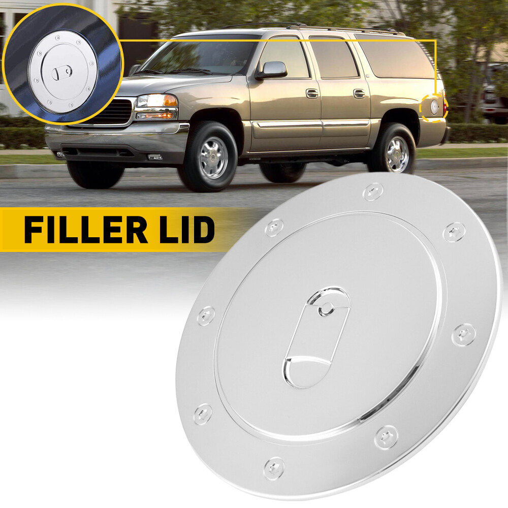 For Silverado Sierra 1500 2500 3500 Tahoe Yukon TX Chrome Fuel Gas Door Cover CH