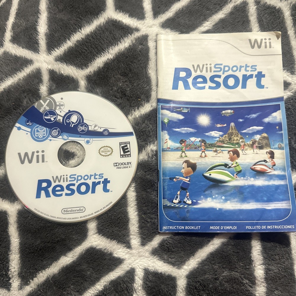 Nintendo Wii Sports Resort Game Disc & Manual Only Replacement Case See Pictures
