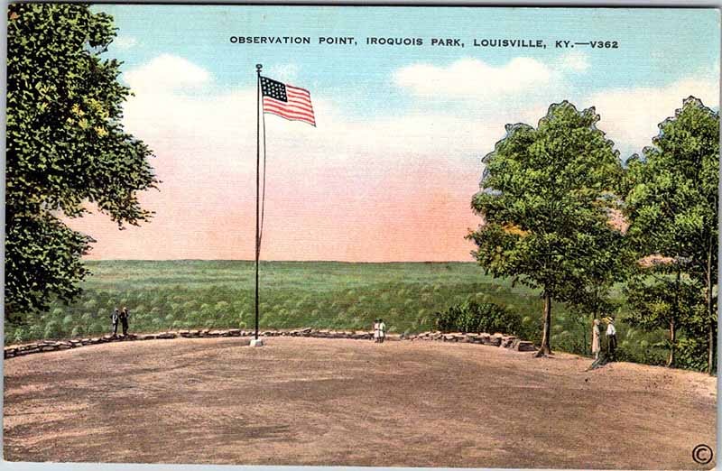 Postcard PARK SCENE Louisville Kentucky KY m/09 AK4460