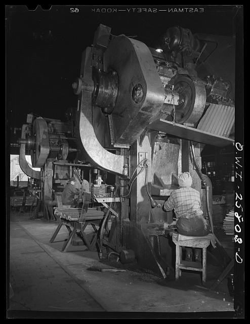 Buffalo New York 1943 Republic Steel Gun Barrel Cutting Machines Worker Helper
