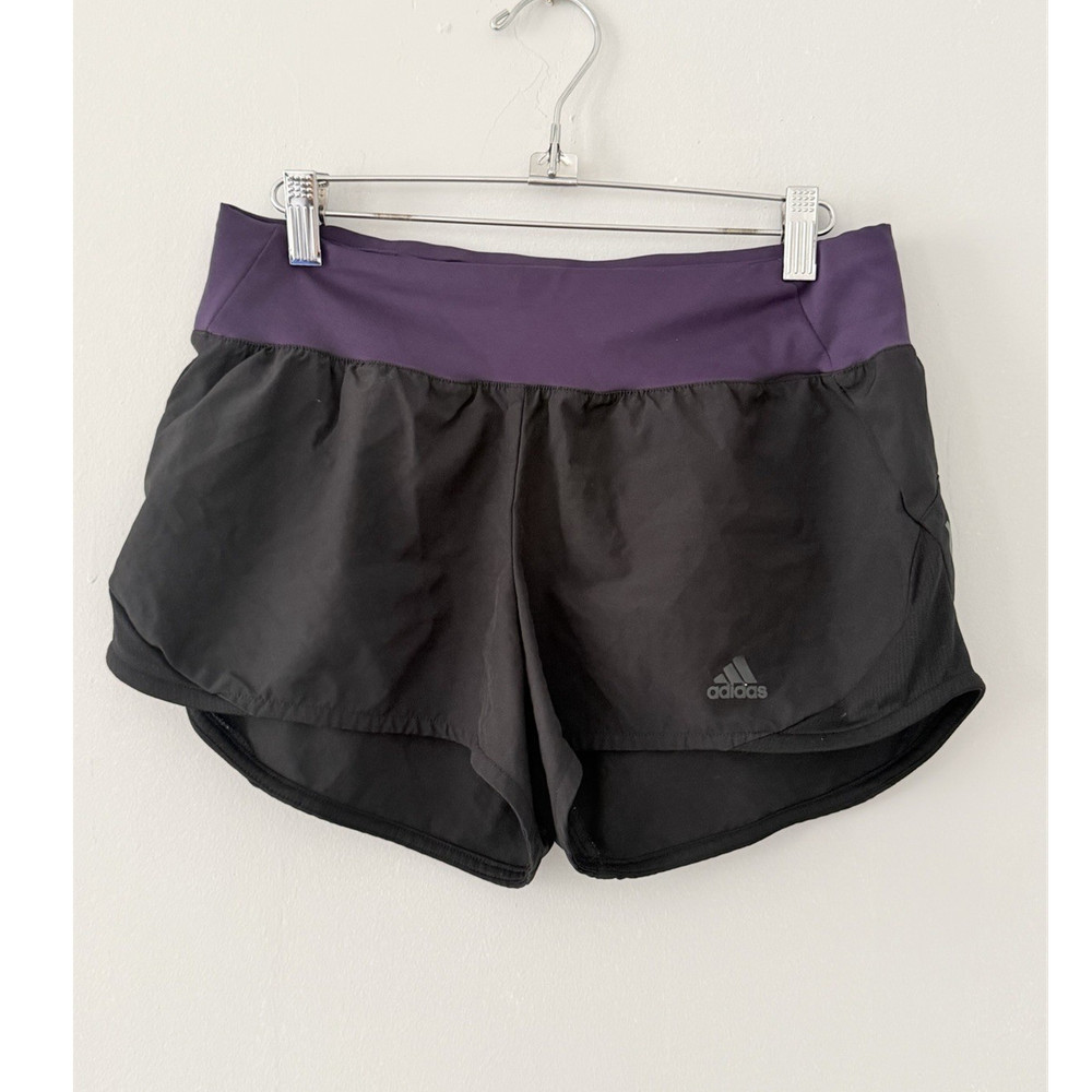adidas Women's Running & Jogging Shorts Black Purple Reflective Pull-On size s