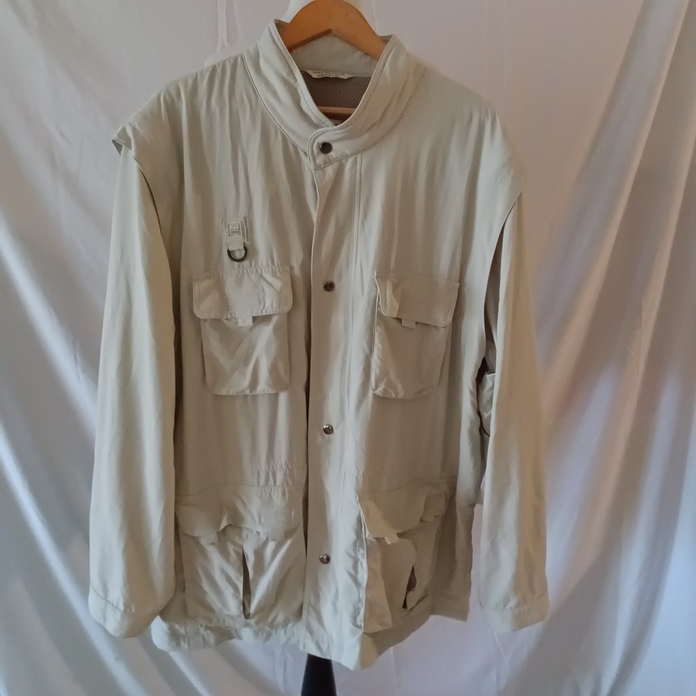 TILLEY Canada  SAFARI FISHING Jacket Coat Khaki 4 Pocket  XL outdoor rain zip