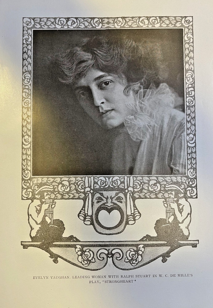 1908 Magazine Illustration Actress Evelyn Vaughan Starring in Strongheart