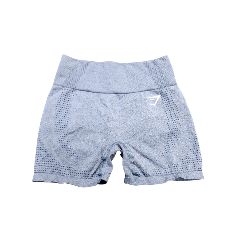 Gymshark Shorts Womens Small Blue Seamless Compression High Waist Athletic Yoga