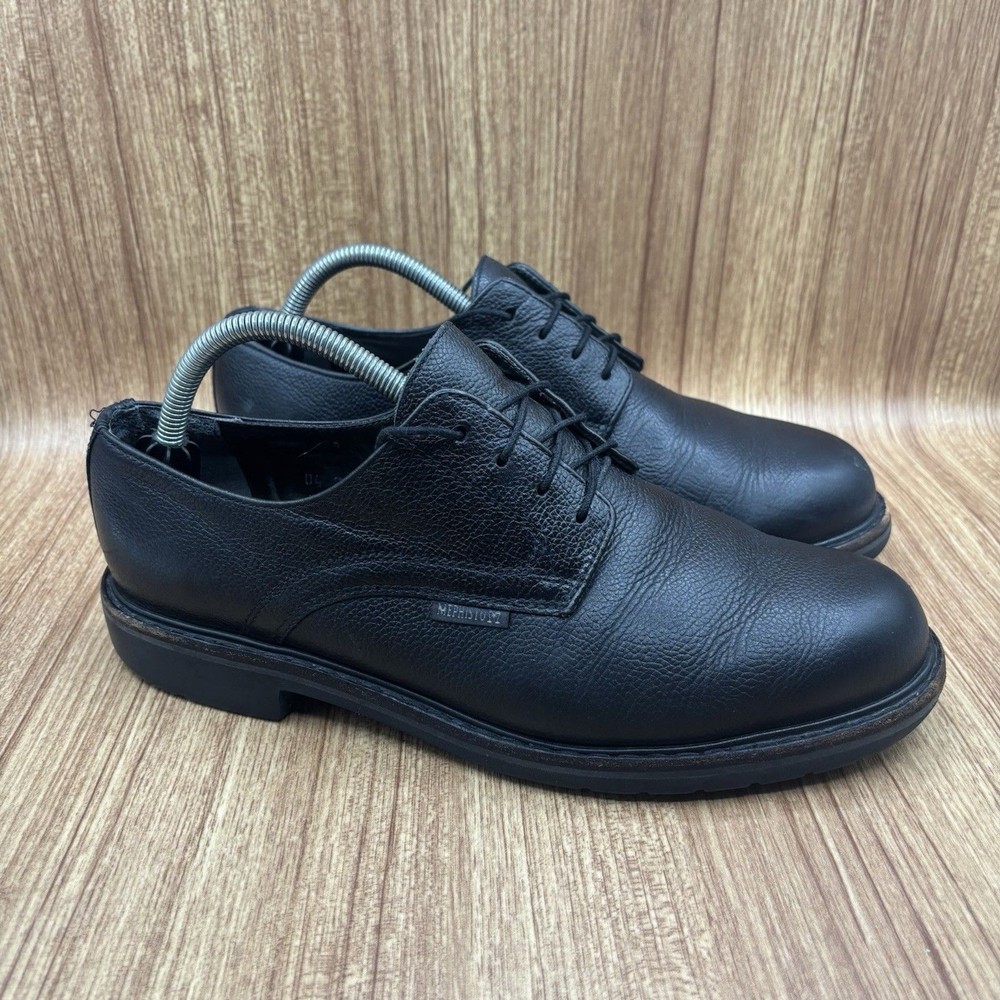 Mephisto Marlon Plain Toe Oxford Men’s Size 8 Black Grain Leather Lace Shoes