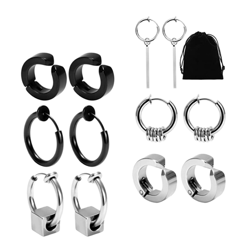 6 Pairs Fake Earrings Wedding Earrings Men Ear Cuff Decorative Earring