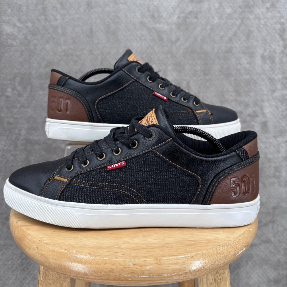 Levis 501 Quality Footwear Shoes Mens 10.5 Black Brown Denim Casual Sneakers