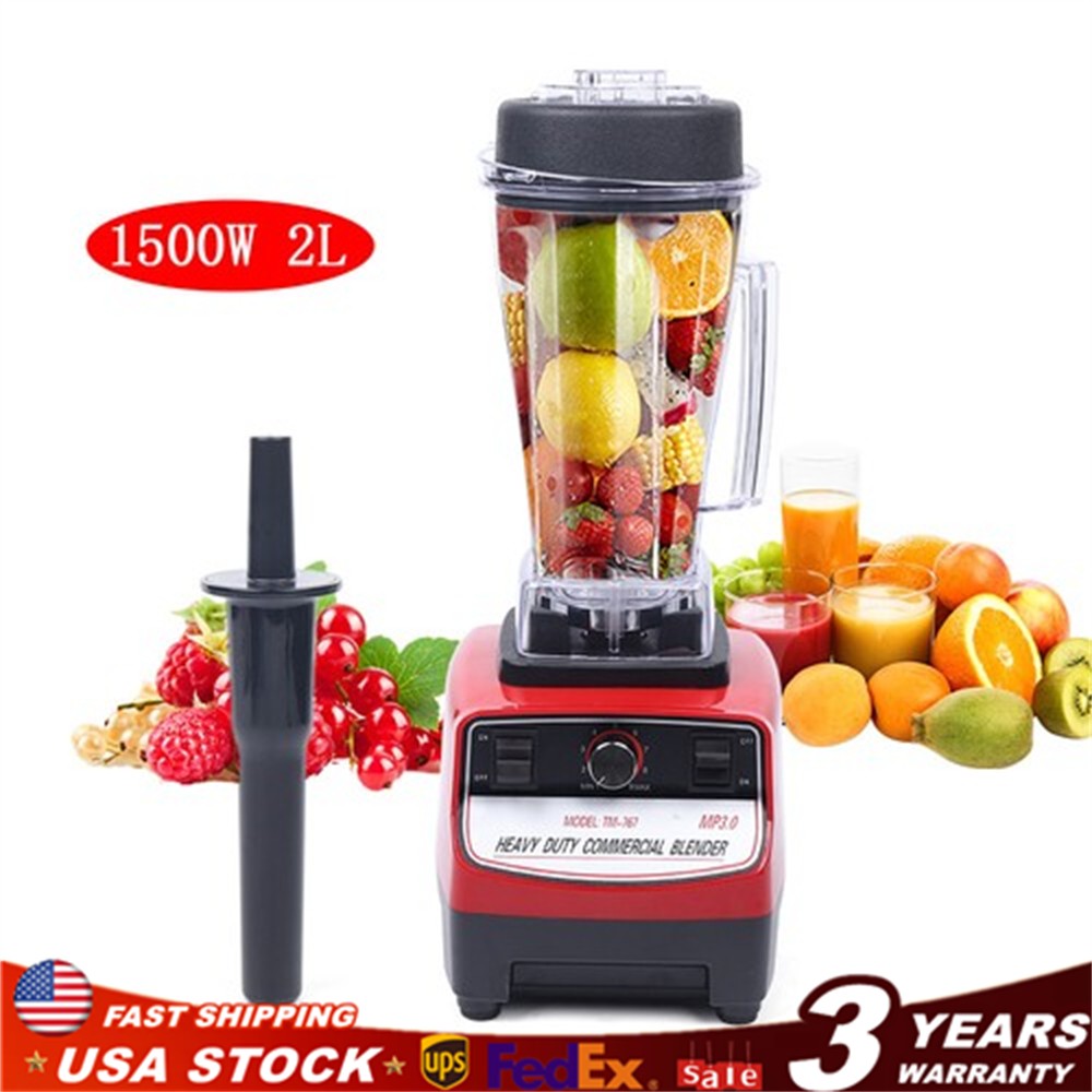 2L 1500W Commercial Kitchen Food Processor Blender Mixer Juicer Fruit Heavy Duty