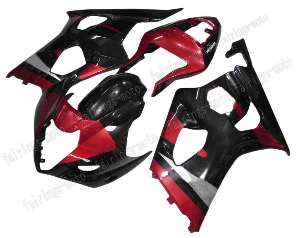 Fairing Plastics Set Fit for 2003-2004 GSXR 1000 k3 ABS Injection Black Red a23
