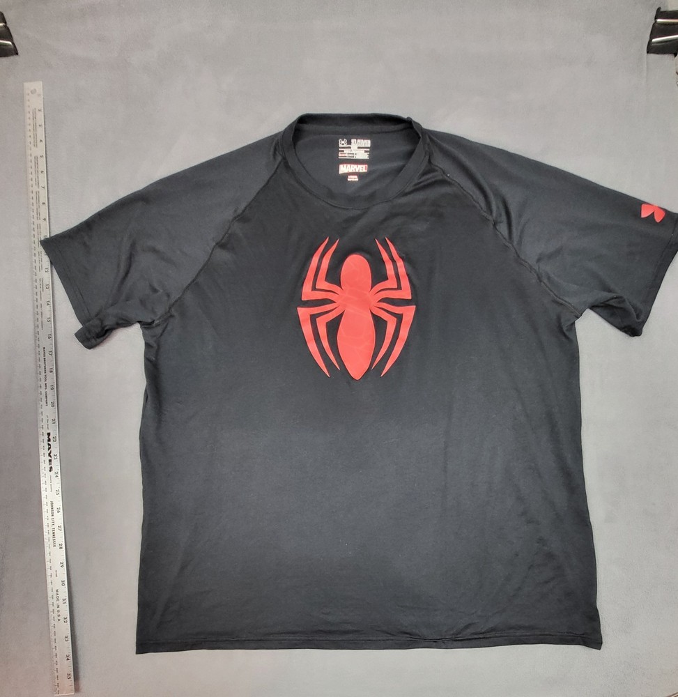 Under Armour Alter Ego Spider-Man Loose Shirt Men’s Black 2XL Marvel HeatGear
