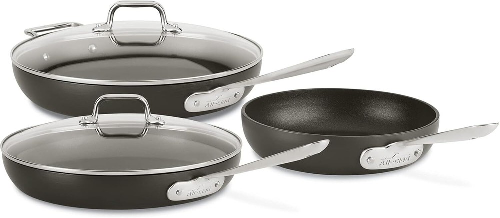 All-Clad HA1 Hard Anodized Non Stick Fry Pan Set 3 Piece, 8,10,12 Inch Induction