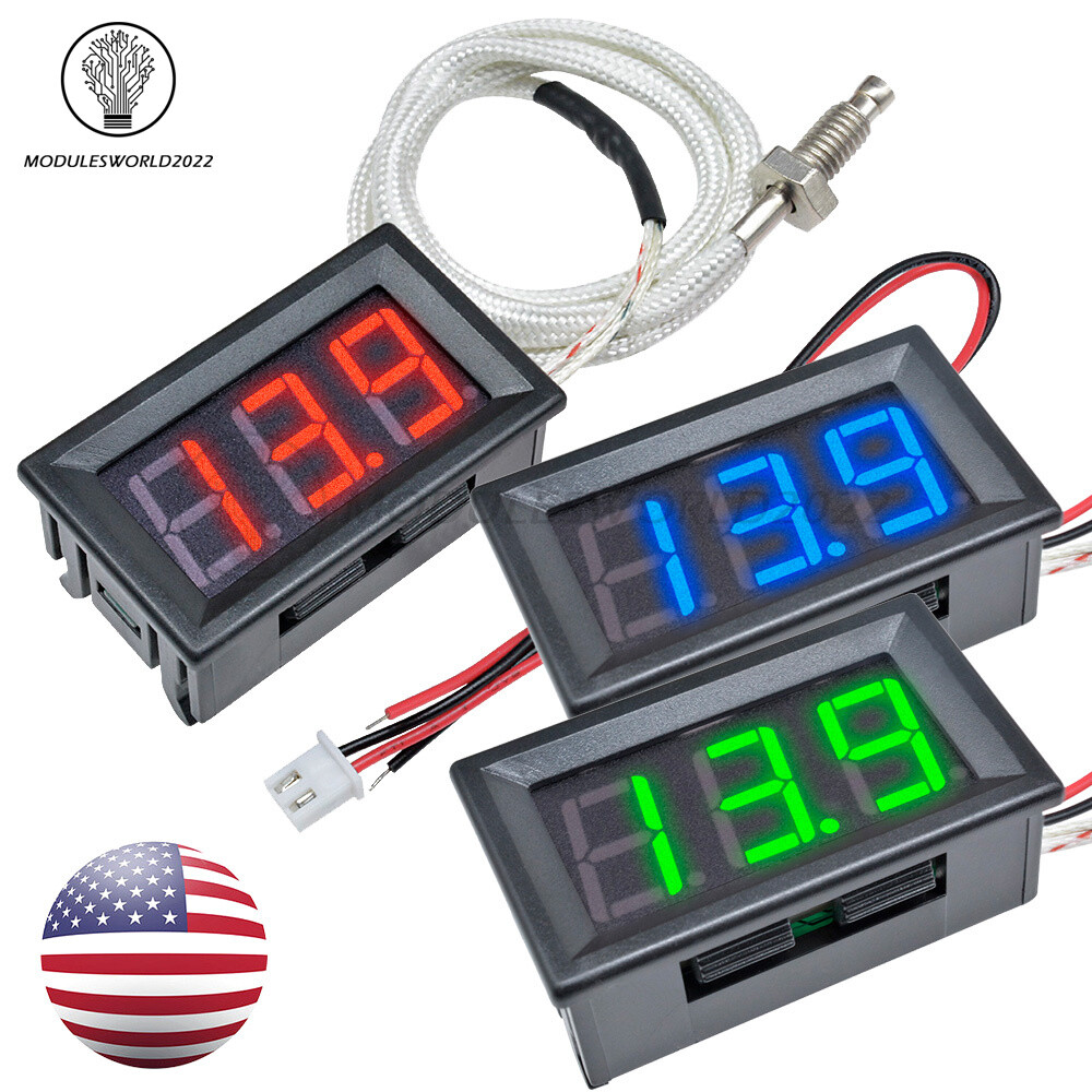 DC 12V K-type Thermocouple Temperature Meter XH-B310 Digital LED Thermometer US