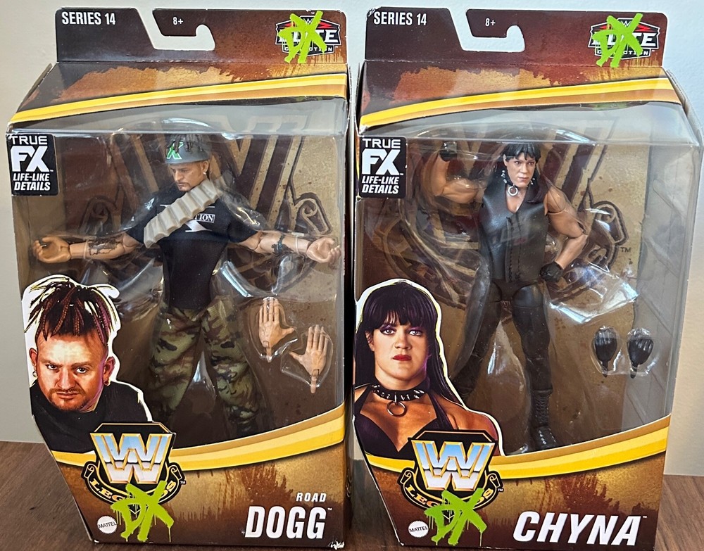 WWE Legends Road Dogg & Chyna Elite Collection Series 14 DX Army Figure Lot New