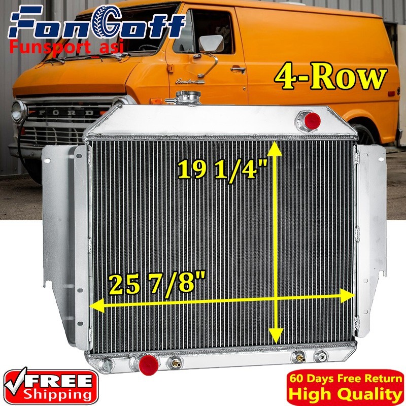 4 Rows Radiator For 1979-91 Ford E100 E150 E250 E350 Econoline 5.0L 5.8L V8 1990
