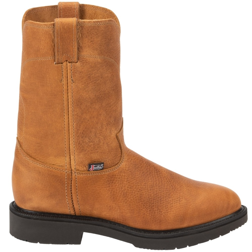 Justin Original Workboots Conductor 10 Inch Brown Leather Work Boots for Men 4762