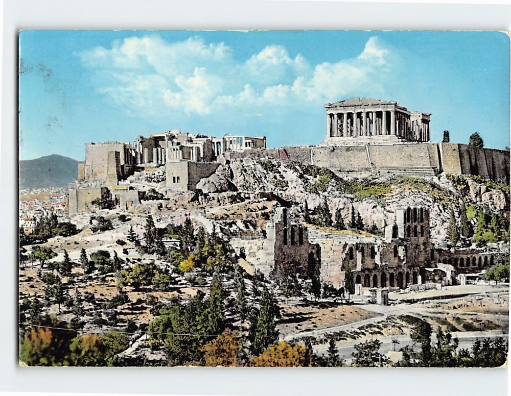 Postcard View Of Acropolis Athens Greece