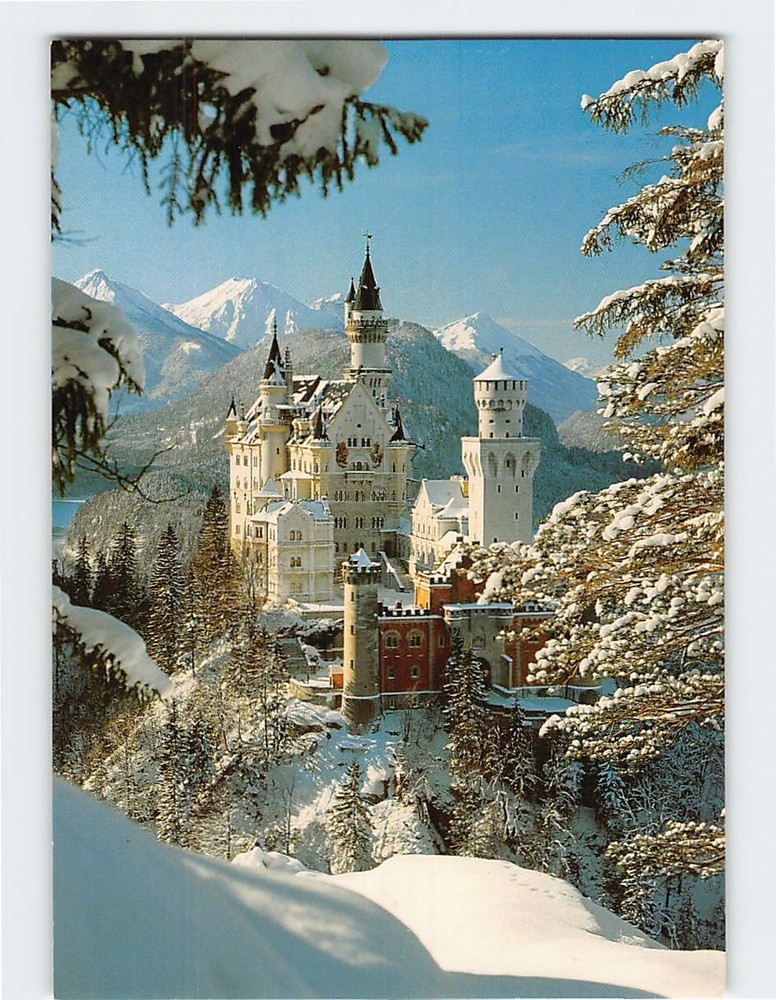 Postcard Royal castle Neuschwanstein Schwangau Germany