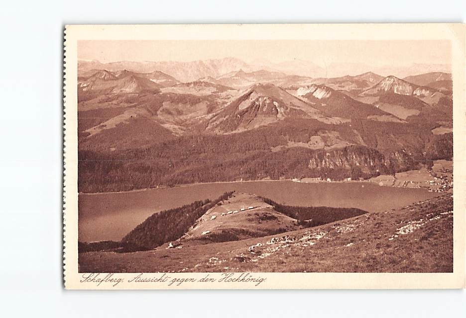 Postcard Schafberg Mountain Austria View Hochkonig Alps Lake Wolfgangsee Vintage