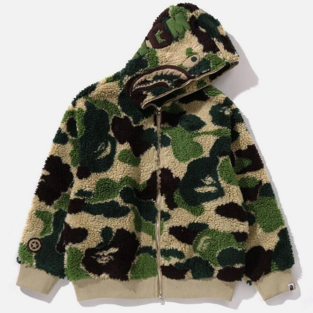 BAPE ABC CAMO BOA SHARK HOODIE GREEN 914557