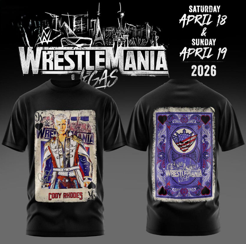 HOT NEW ITEM! WrestleMania 42 Vegas WWE Cody Rhodes 2026 Shirt All Size
