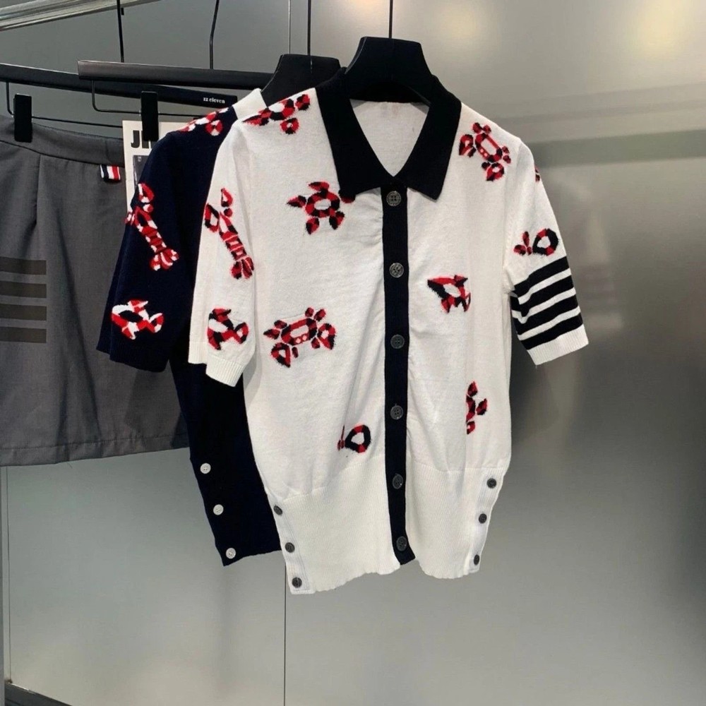 Thom Browne T-SHIRT White Gem Icons Sweater Size S/M/L