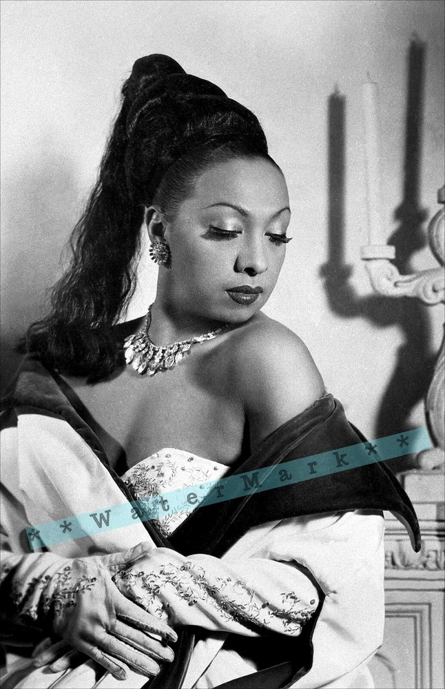 Josephine Baker 1950 Dancer Singer Activist Vintage Poster Print B&W Photo Art