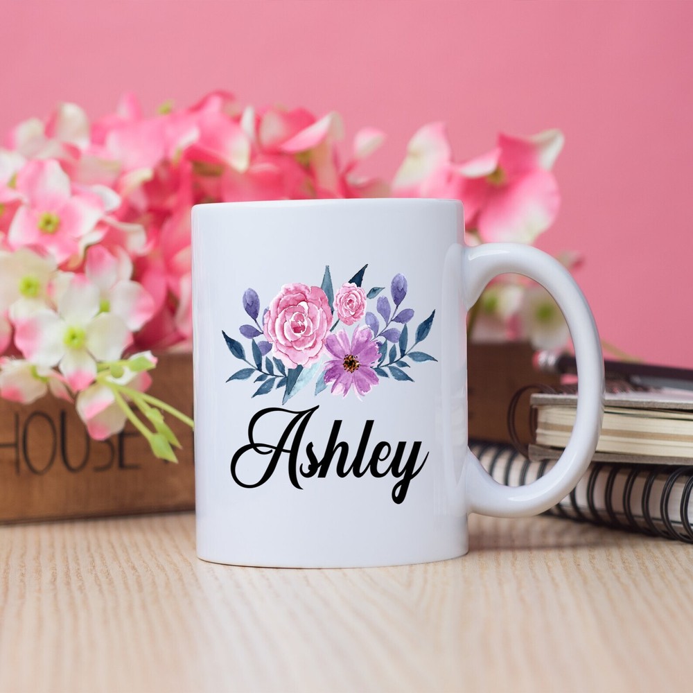 Personalized Mug Gift For Her Custom Name Coffee Mug Name Coffee Cup Floral