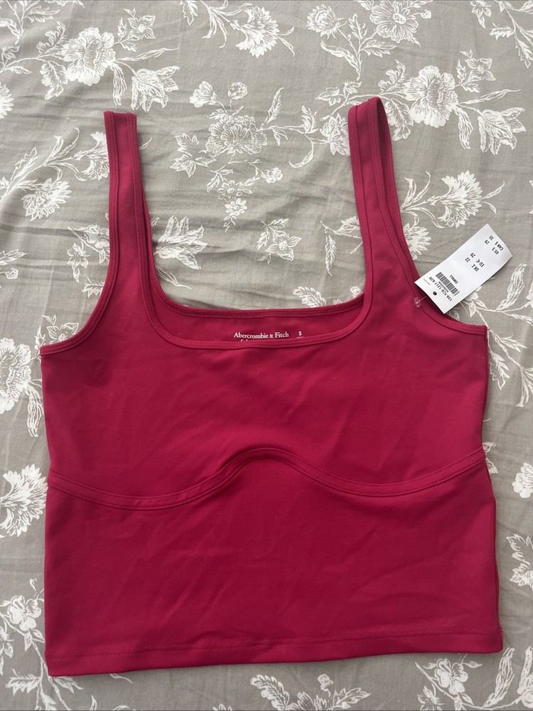 NWT Abercrombie & Fitch Squareneck Corset Top Pink Women’s Small Form Fitting