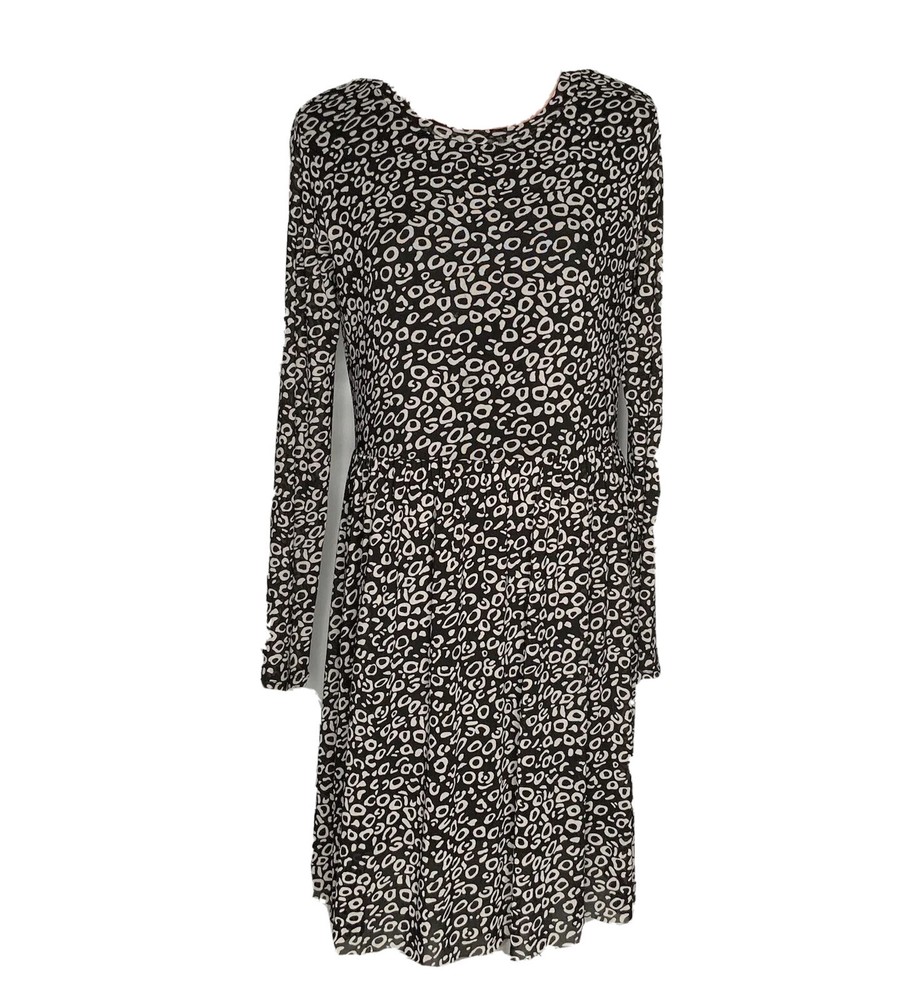 Popsugar Mesh Lined Dress Comfortable ~ Size Large ~ Animal Print Black & White