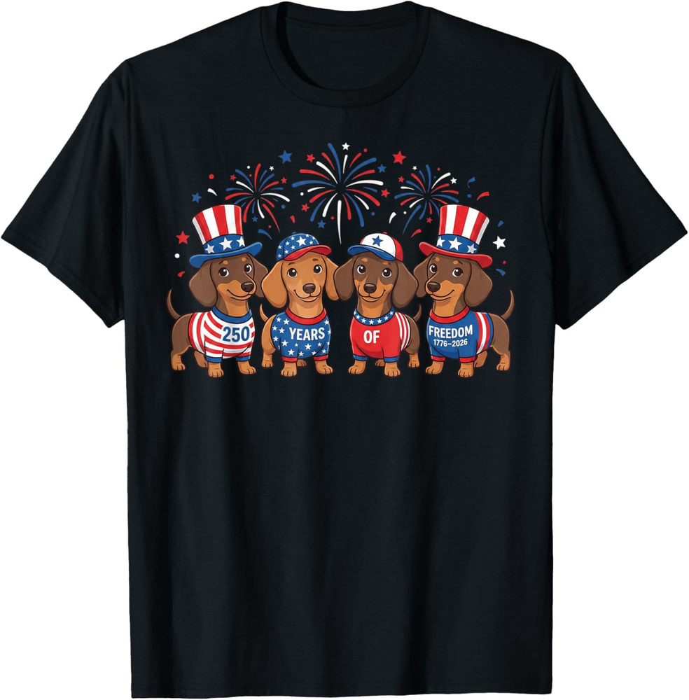250 Anniversary USA Shirt Dog Dachshund 4th of July T Shirt