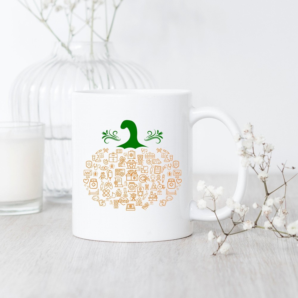 Pumpkin Doctor Mug Fall Gift for MDs Coffee Cup with Autumn Design  