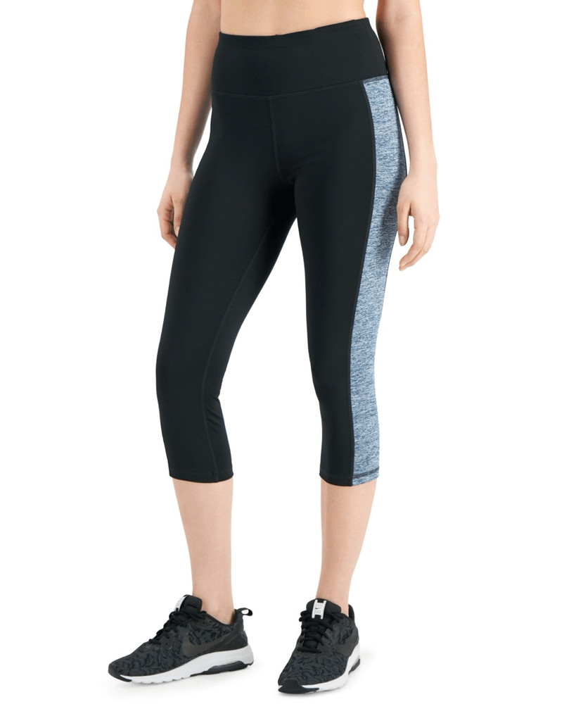 ID Ideology Women S Essentials Colorblocked Cropped Leggings Black Size S